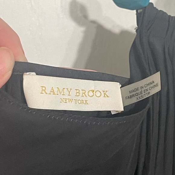 RAMY BROOKE Elegant Halter Tank Blue Green Black Beaded Hook Polyester XXS - Picture 5 of 10